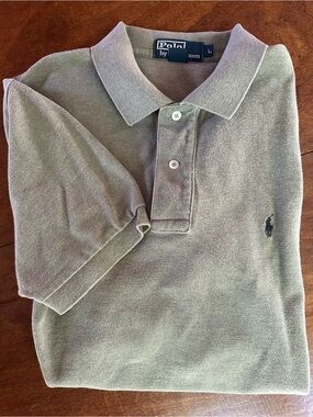 Vintage Polo Ralph Lauren Men’s L Olive Green Polo Shirt Navy Pony Classic Fit